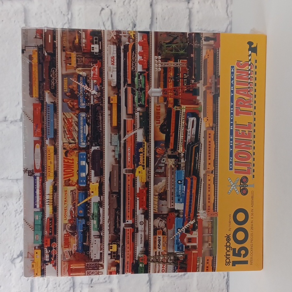 Vtg 1994 NEW Springbok ON THE RIGHT TRACK LIONEL TRAINS 1500 Piece Jigsaw Puzzle